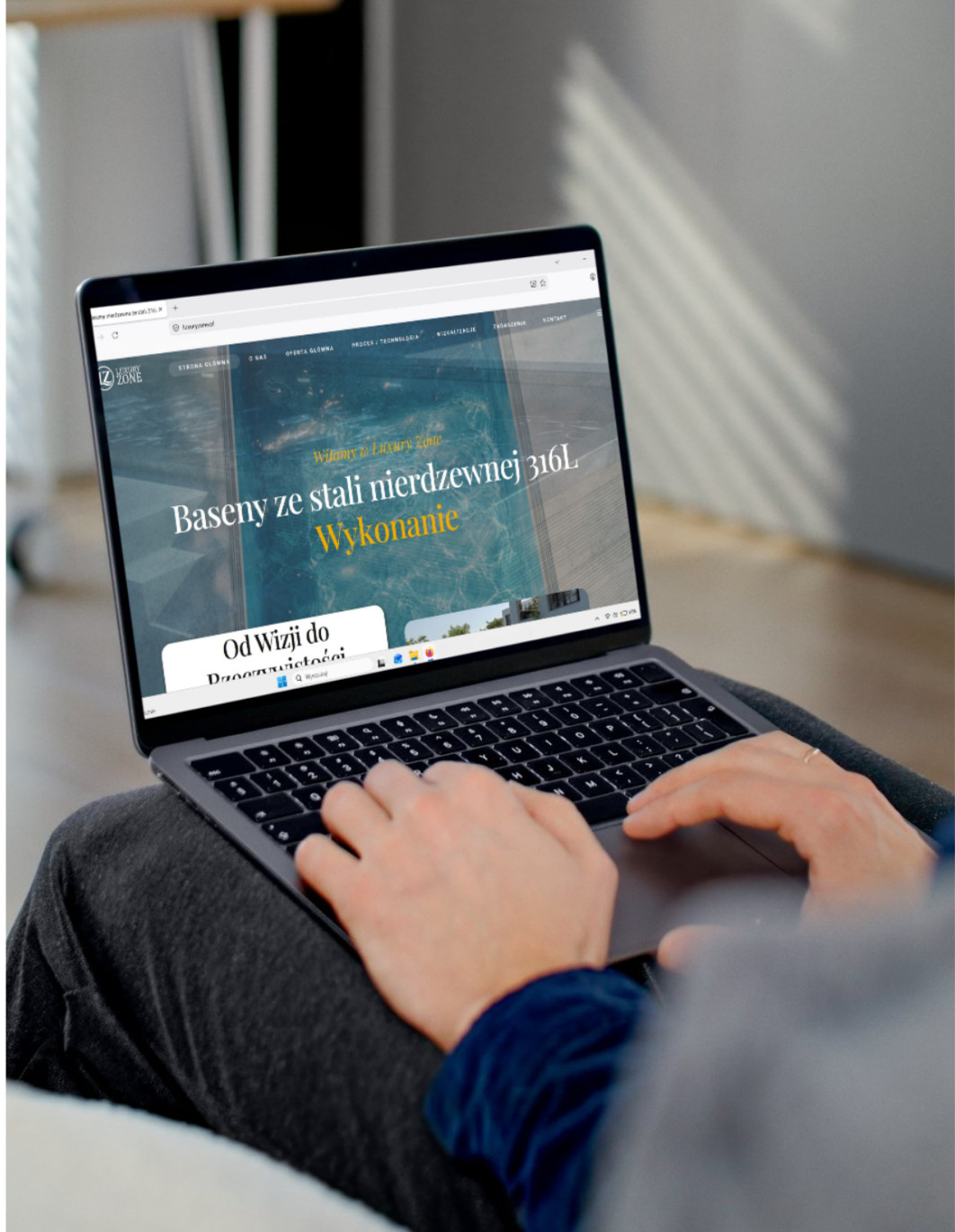 Luxury Zone - projekt strony internetowej wyświetlany na laptopie
