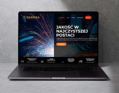 Sewera Solutions - projekt strony internetowej wyświetlany na laptopie